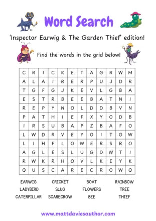 Inspector Earwig — Wordsearch